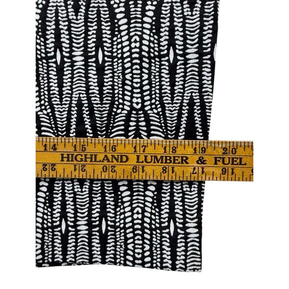 Lane Bryant Skirt Black White Geo Print Full Back Zipper Womens 16 Midi - Picture 11 of 12